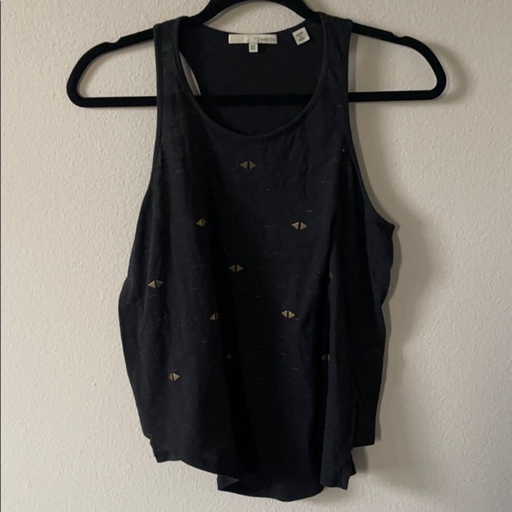 TOWNSEN Asymmetrical Black & Gold Tank
